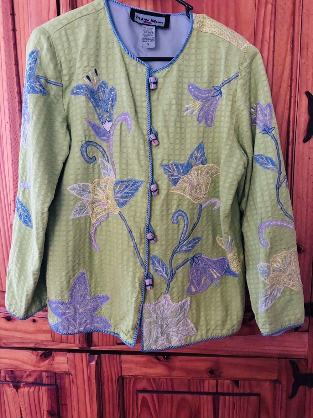 Indigo Moon Chartreuse Embroidered Jacket